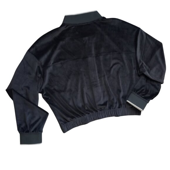 Victoria’s Secret Black Ribbed Velour Zip-Up Jacket – Size L - Picture 4 of 10